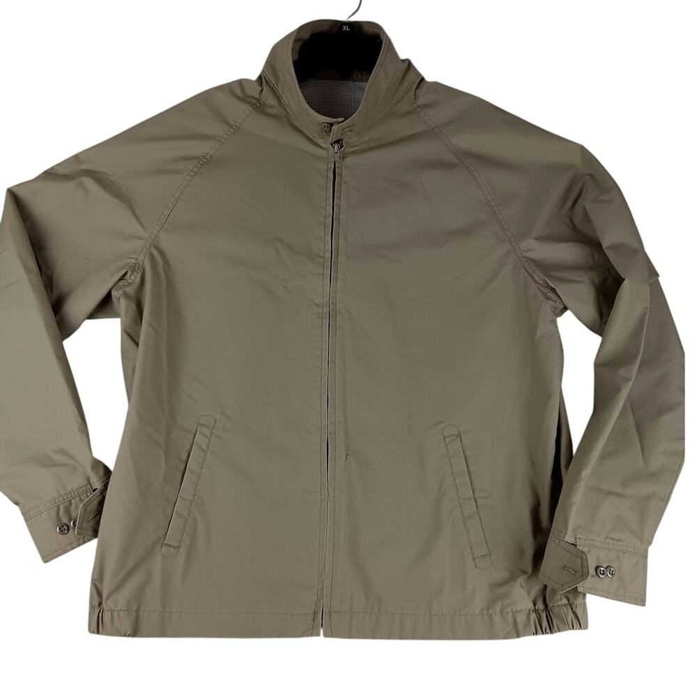 Vintage Walls Lightweight Utility Bomber Jacket Mens XXL Tan Mock Neck Full Zip